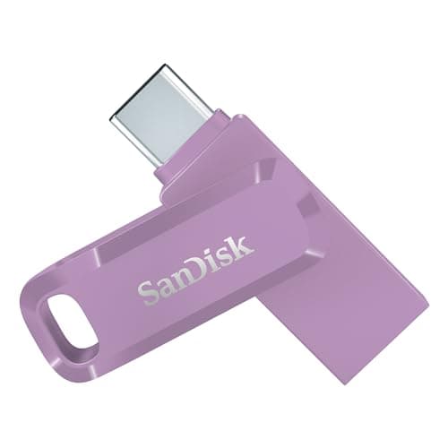 Image of SanDisk Ultra Dual Drive Go USB Type-C Flash Drive 64GB (Memory stick up to 300 MB/s speeds, Reversible Type-C & Type-A connectors for Android Smartphone, Tablets and Mac) Lavender