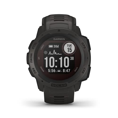 Image of Garmin [ Renewed Instinct SOLAR (45mm), Rugged GPS Smartwatch, Built-in Sports Apps and Health Monitoring, Solar Charging and Ultratough Design Features, Graphite (Renewed)