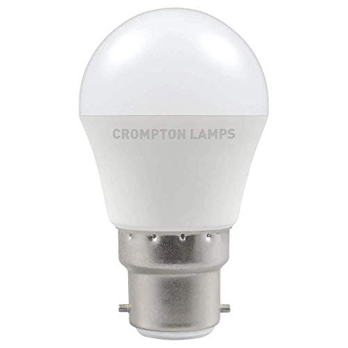 Image of Crompton Lamps LED Golfball 5.5W BC-B22d (40W Equivalent) 6500K Daylight Opal 470lm BC Bayonet B22 Round Frosted Light Bulb