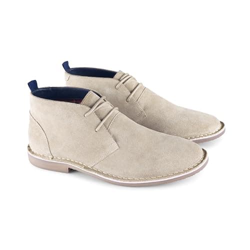 Image of Catesby England Sahara Suede Leather Desert Boots Men Extra Padded Casual Chukka Boots Men, Sand, UK 11