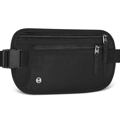 Image of Aucuu Travel Money Belt with RFID Blocking, Ultra-Thin Passport Holder for Travel, Waist Pack Anti Theft, Hidden Travel Wallet Under Clothes to Protect Cash, Credit Cards Passport for Women, Men