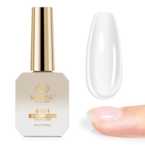 Image of MIZHSE Builder Gel in a Bottle - Clear Nail Builder Gel, 8-in-1 Building Gels for Nails Extension Hardener Strengthener Nails Glue, 16ML, Clear