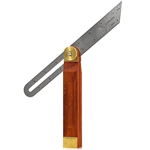 Image of LUUFAN Adjustable Carpentry Square Bevel Gauge Sliding Bevel 9 Inch/230mm Hardwood Handle Stainless Steel Blade Ruler, T Bevel Blade Ruler for Craftsman Engineer Woodworking