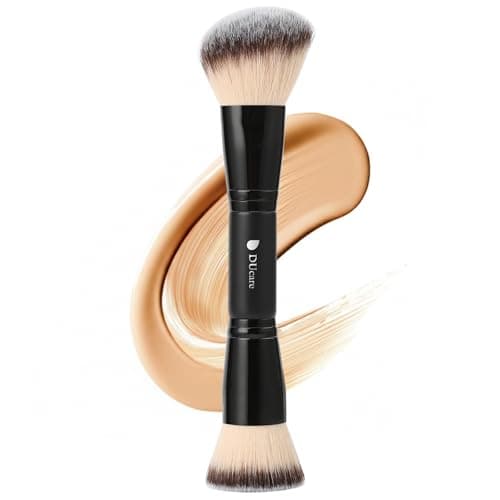 Image of DUcare Foundation & Contour Bronzer Brush, Double Ended Makeup Brush for Buffing, Blending, Highlight, Contouring. Use with Cream, Powder, Liquid Foundation