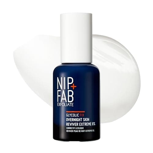 Image of Nip+Fab Glycolic Fix Overnight Skin Reviver Extreme 8%, 45 ml, Face Skin Exfoliant with Lactic Acid and Special Formula to Soften, Hydrate and Regenerate