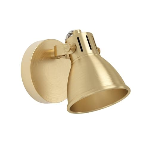 Image of Eglo LED wall Light Seras, Indoor lamp with Adjustable spot, Living Room and Hallway Lighting Fixture Made of Metal in Brushed Brass, GU10 Light Bulb, Warm White