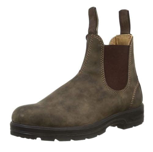 Image of SFSSWSRYDF Women Men's Made Nubuck Leather Chelsea Boots Slip On Country Ankle Boots Waterproof Desert Boot,A Brown,6 UK