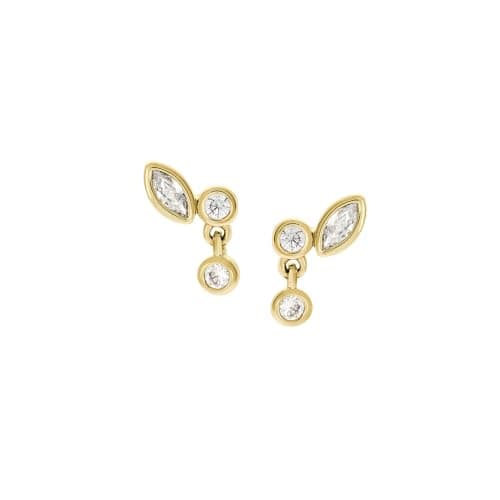 Image of Fossil Women's brass with post/stud closure Earrings