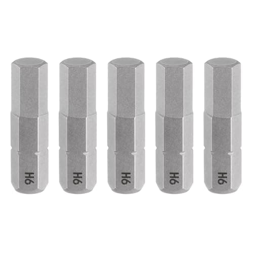 Image of sourcing map 5pcs H6.0 Hex Screwdriver Bit 1/4" Hex Shank 25mm/1" Length Magnetic Hexagon Head S2 Steel Screw Driver Bit