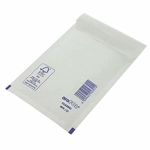 Image of 100 x Padded Envelopes Size 4 (D/1) 180x265mm / 7.08x10.43 Arofol White Bubble Lined Mail Postal Strong Lightweight Protection