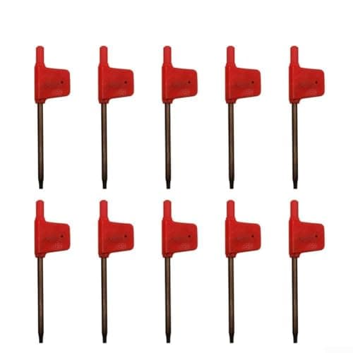Image of 10 Pcs Red Flag Type For Torx Screwdriver Bits For T5 For T6 T7 T8 For T9 For T15 For T20 Star Key Set For Electric Drill Car Repair Appliance Maintenance(for T9)