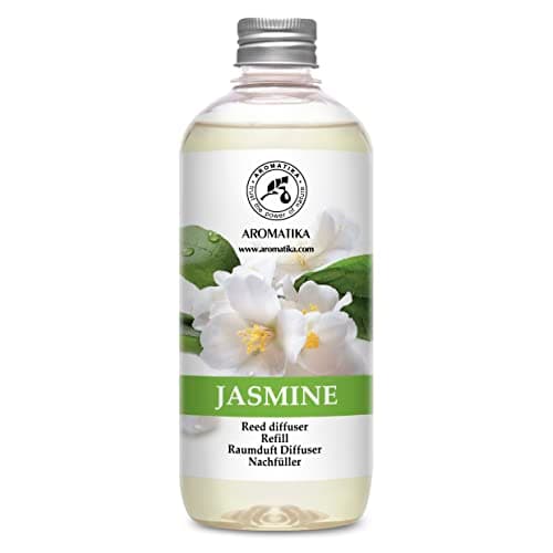 Image of Reed Diffuser Refill Jasmine 500 ml - Scented Reed Diffuser Refill - Home Fragrance Diffuser - Air Freshener - Room Freshener - Floral & Long Lasting Scent - Aromatherapy