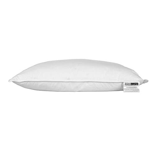 Image of HOMESCAPES Luxury Hotel Down Surround Pillow Very Soft White Duck Down Surface with a Firm Feather Core Washable at Home- Anti Dust Mite and Anti Allergen