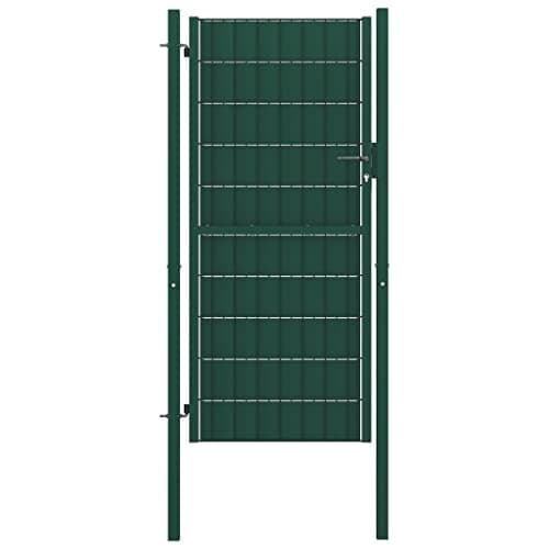 Image of vidaXL Fence Gate PVC and Steel 100x164 cm Green