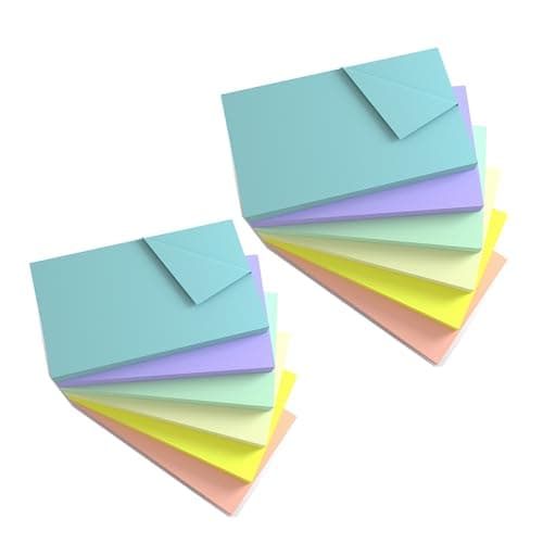 Image of KIFZM 960 Sheets Large Sticky Notes, 76 x 127 mm 6 Pastel Soft Colors Assorted Self-Stick Pads for Notebook,Office,School and Home,80 Sheets/Pad