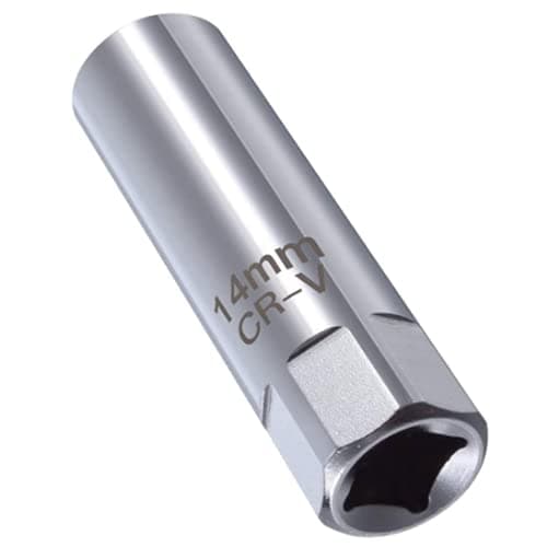 Image of 14mm Spark Plug Socket 12 Point Thin Wall Spark Plug Removal Tool 3/8 Inch Drive Thin Wall Magnetic Removal Tool Automobile Sparking Plug Wrench (14mm)