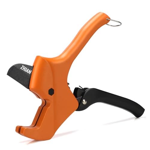 Image of ZHJAN Plastic Pipe Cutter, Ratchet-Style Heavy-Duty PVC Pipe Cutter, SK5 Carbon Steel Blade, Maximum Cutting Diameter 42mm,Tube Cutter Slice Suitable for Cutting PVC/CPVC/PPR/PEX