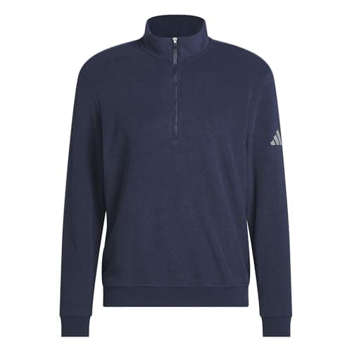 Image of adidas Men's MENS ULTIMATE365 TERRY CLOTH QUARTER ZIP PULLOVER, collegiate navy, XL
