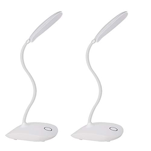 Image of 2 Pack LED Desk Lamp Battery Operated Lights Cordless Rechargeable Lamp, Flexible Gooseneck Portable Light for Bed Craft Nail Home Office, Eye-Caring Dimmable Small Desk Lamp Wireless Reading Lamp