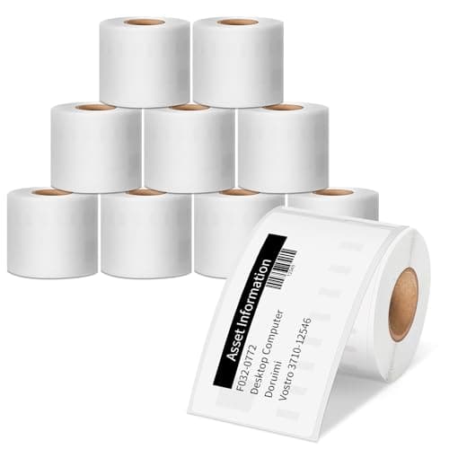 Image of Doruimi 10 Rolls 54mm x 101mm Large Address Labels, Compatible with Dymo 99014 S0722430 Self-Adhesive Shipping Labels, Work with DYMO Label Writer 4XL 450 400 330 320 Twin Turbo Duo, 220 /Roll