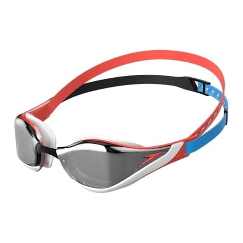 Image of Speedo Fastskin Pure Focus Mirror Goggle - Siren Red/Black/White/Picton Blue