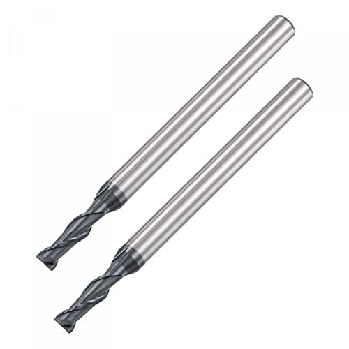 Image of sourcing map Square Nose End Mill, 3mm Tip Dia Solid Carbide AlTiN Coated CNC Router Bits 2 Flute Spiral Milling Cutter HRC45 with 4mm Shank 50mm (2-inch) Length, 2pcs