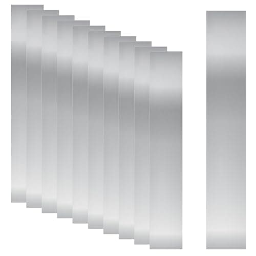 Image of Swpeet 10Pcs 304 Stainless Steel Shim Stock Kit, 1"(Width)× 6"(Length)× 0.00078"(Thickness) Metal Shim Stock Strips Thin Metal Shims Sheet for Gap Filler Strip Craft Making