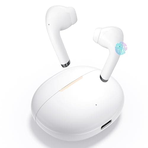 Image of yobola Wireless Earbuds, Sport Bluetooth 5.4 Headphones HiFi Stereo with 4 HD Mics, Comfort Semi-In-Ear Earphones Touch Control, Ear Buds IPX7 Waterproof Ultralight Mini USB-C Fast Charge