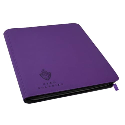 Image of Card Guardian 12 Pocket Card Binder with Zipper – Premium Trading Card Binder Holds 480 Cards – Side-Loading TCG Binder for MTG, Lorcana, Match Attax, One Piece & More (Purple)