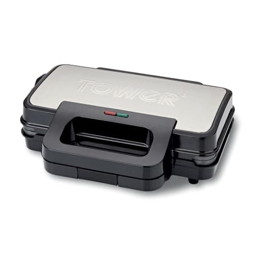 Image of Tower Deep Filled Sandwich Maker with Non-Stick Coated Plate and Automatic Temperature Control, 900W, Stainless Steel, T27031