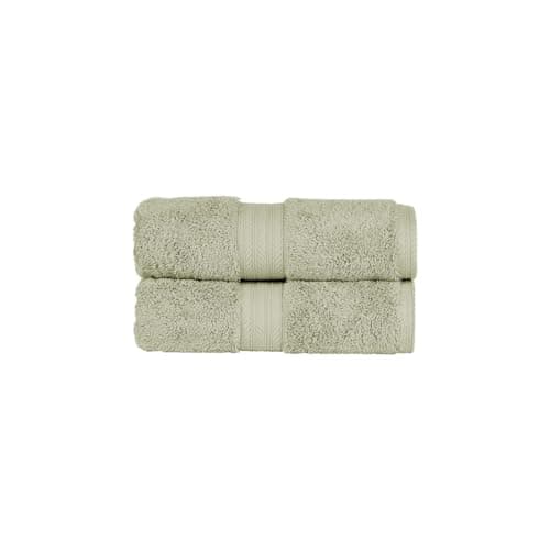 Image of Christy Renaissance 2 Hand Towels Set | Thyme Green | 100% Egyptian Cotton Pile | Luxuriously Soft and Super Absorbent | 675 GSM | Plush Fluffy and Long Lasting