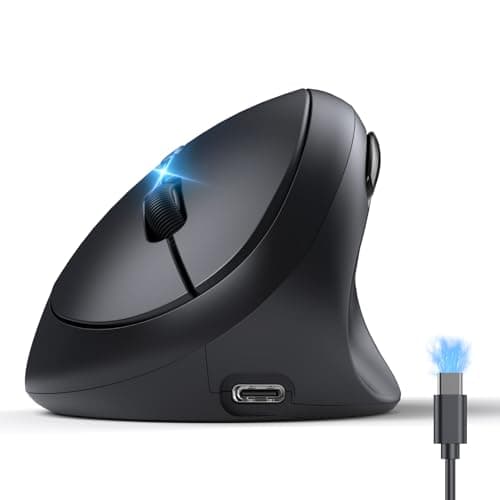 Image of TECKNET Ergonomic Wireless Mouse, Vertical Bluetooth Mouse Rechargeable (Tri-Mode: BT5.0/BT3.0+2.4G), 4800DPI Slient Mouse with 6 Adjustable DPI, 6-Button Cordless Mouse for Laptop, PC, Mac