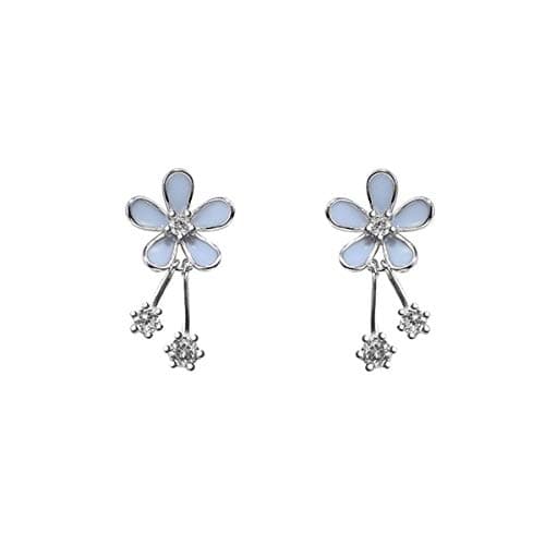 Image of SLUYNZ 925 Sterling Silver Daisy Earrings Studs for Women Girls Pretty Flowers Stud Earrings Spring Summer Earrings (A-Silver)