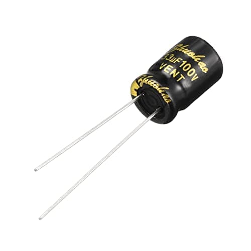 Image of YOKIVE 30 Pcs Aluminum Electrolytic Capacitor, Radial Leads High Frequency Low Impedance (100V 33uF 8x12mm Black)