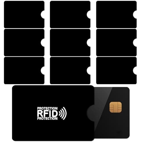 Image of 10-Piece RFID Card Security Holder,Wallets,Card Cases Money Organisers Unisex-Adults,Minimalist,RFID Blocking,Credit Card Protector,Wallet,Black