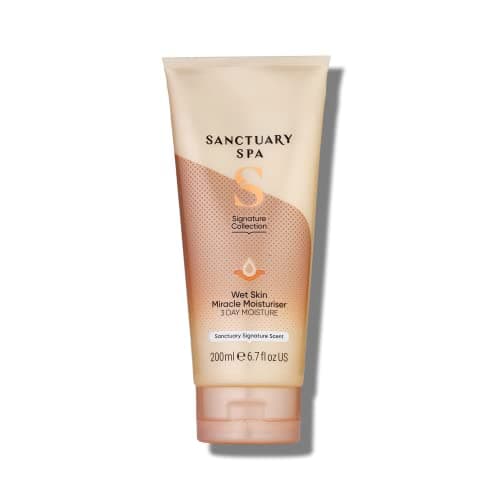 Image of Sanctuary Spa Wet Skin Miracle Moisturiser, No Mineral Oil, Cruelty Free and Vegan In Shower Moisturiser, Orange, 200 ml