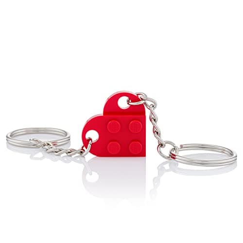Image of LEGO Heart Keyring | Two Keyrings | Gift Pouch Included | Red