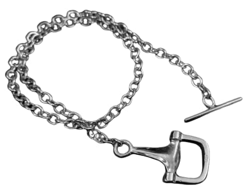 Image of Horse Snaffle Bit Shape Necklace In Solid 925 Sterling Silver, Good Luck Necklace, Necklace Solid, Horse Jewelry Necklace With Chain.