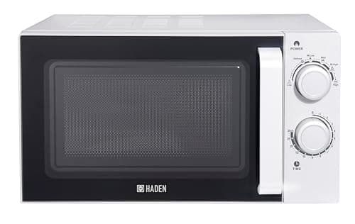 Image of Haden Stainless Steel Interior Microwave Oven - 20l White Microwave, 700W with 6 Power Levels, 30min Timer, Defrost Function and 24.5cm Turntable Glass - Easy To Clean Microwave
