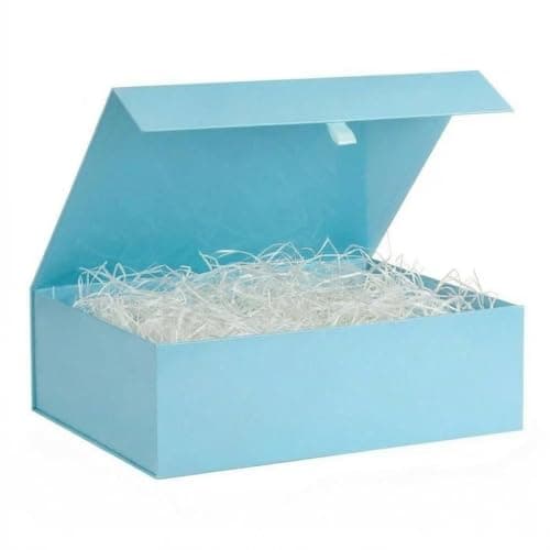 Image of Blue Extra Large Gift Box 1Pcs 42x33x13.5 cm,Luxury Birthday Gift Box for Presents with Magnetic Lid Ribbon Tab,for Christmas Valentine's Day Wedding Gift Packaging,Includes Cards,Envelopes Filler
