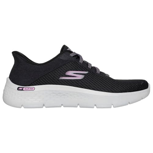Image of Skechers Women's Go Walk Flex Carla Slip-On Sneakers, Black Textile/Trim, 3 UK