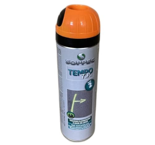 Image of ORANGE - spray marker paint - high-visibility grade - innovative nozzle - 500ml - marking for construction sites, race events, carnivals, sports days, fetes