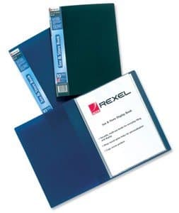 Image of Rexel See and Store Book with Full-length Spine Ticket 10 Pockets A4 Blue Ref 10550BU