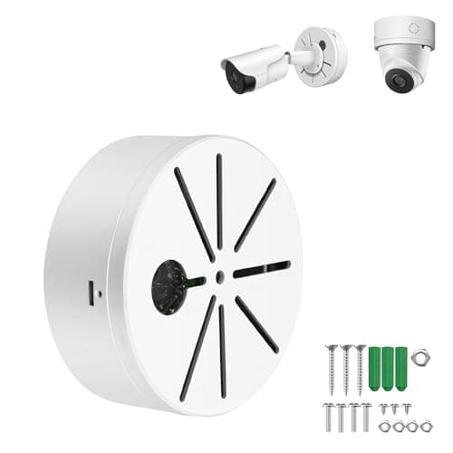 Image of ZT-NET Universal Bullet Security Mount Box, Dome Camera Junction Box, Bracket Hide Cable, ABS Plastic Enclosure Indoor Camera Cover CCTV Surveillance White 1 Pack (Not Included Camera)