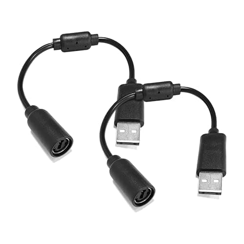 Image of Desenda 2 PCS Replacement Dongle USB Breakaway Cables, Wired Controller Brake Away Cable Cord Guitar Adaptater Compatible for Xbox 360 Controller Logitech Thrustmaster Racing Wheel
