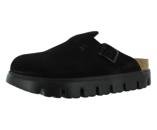 Image of Birkenstock Women's Boston Chunky Mules, Black, 9-9.5 Narrow Women/7-7.5 Narrow Men