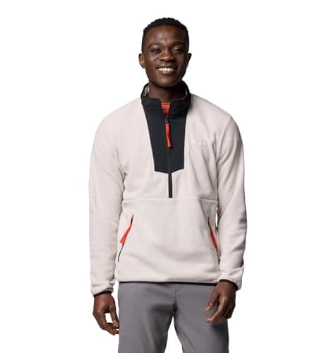 Image of Men's Sequoia Grove Half Zip Fleece, Dark Stone/Black, XS