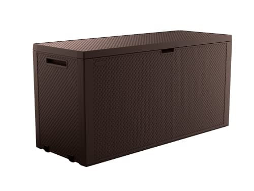 Image of Keter - Emily Brown Outdoor Storage Box, 270 Litre Capacity 118 x 45 x 57 cm