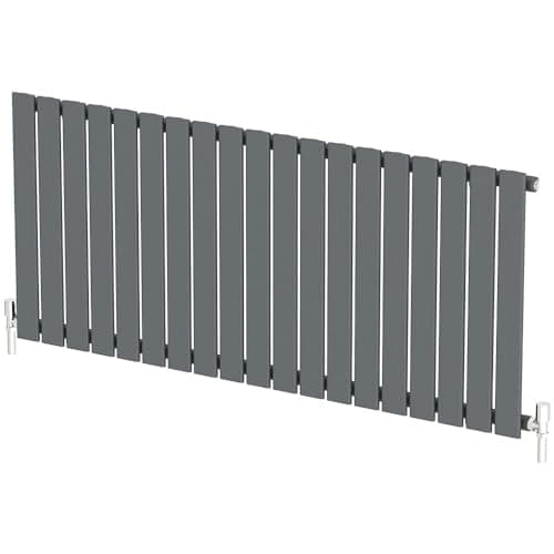 Image of Radiant Living Anthracite Horizontal Radiator 600 x 1440mm – Single Flat Panel Designer Radiator, High Efficiency Modern Steel Heating for Living Room & Bathroom