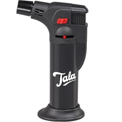 Image of Tala Mini Cooks Blow Torch Adjustable Flame Kitchen Torch for Crème Brulee Lemon Meringue Pies Caramelising Sugar and Skinned Peppers Compact Handheld Design Comfortable Grip by ZINNIAUK